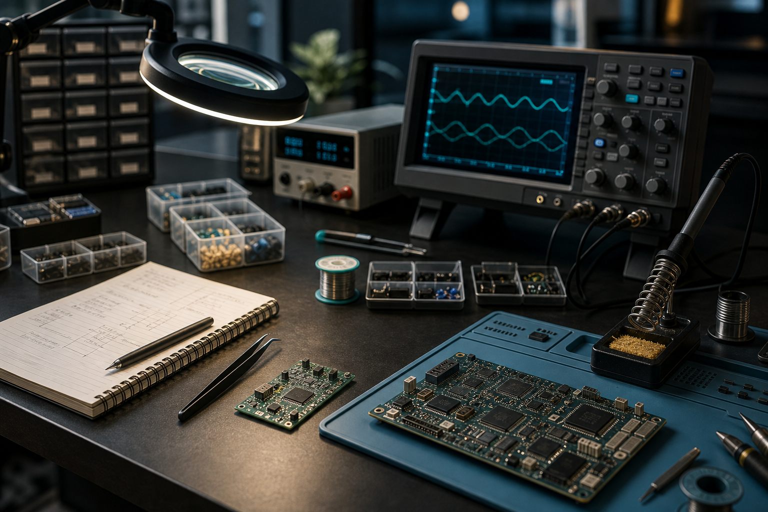 Digitale werkplek met notities over digitale veiligheid